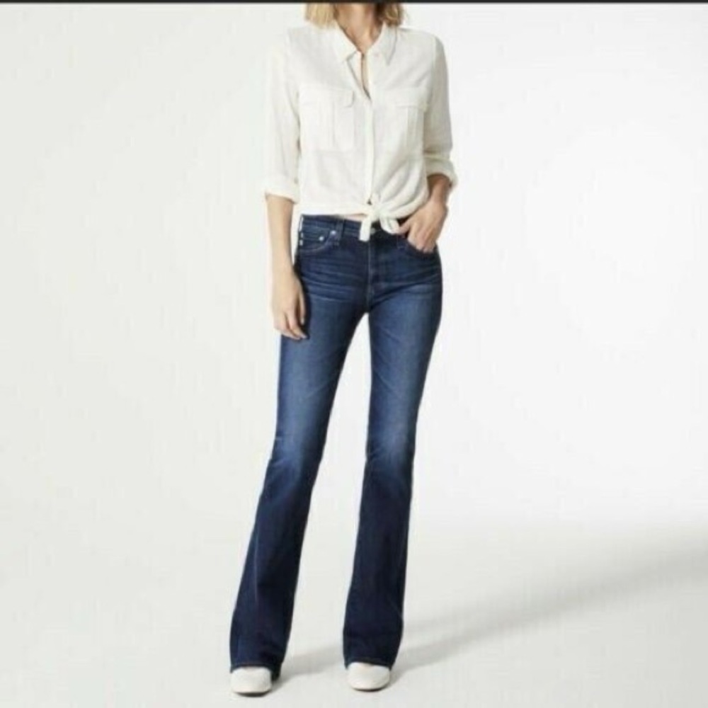 Adriano Goldschmied Women's Size 31 R The Angel Low Rise Boot Cut Jean Dark Wash